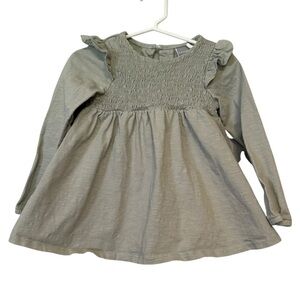 Kid's Tahari Sage Green Long Sleeve Ruffle Top